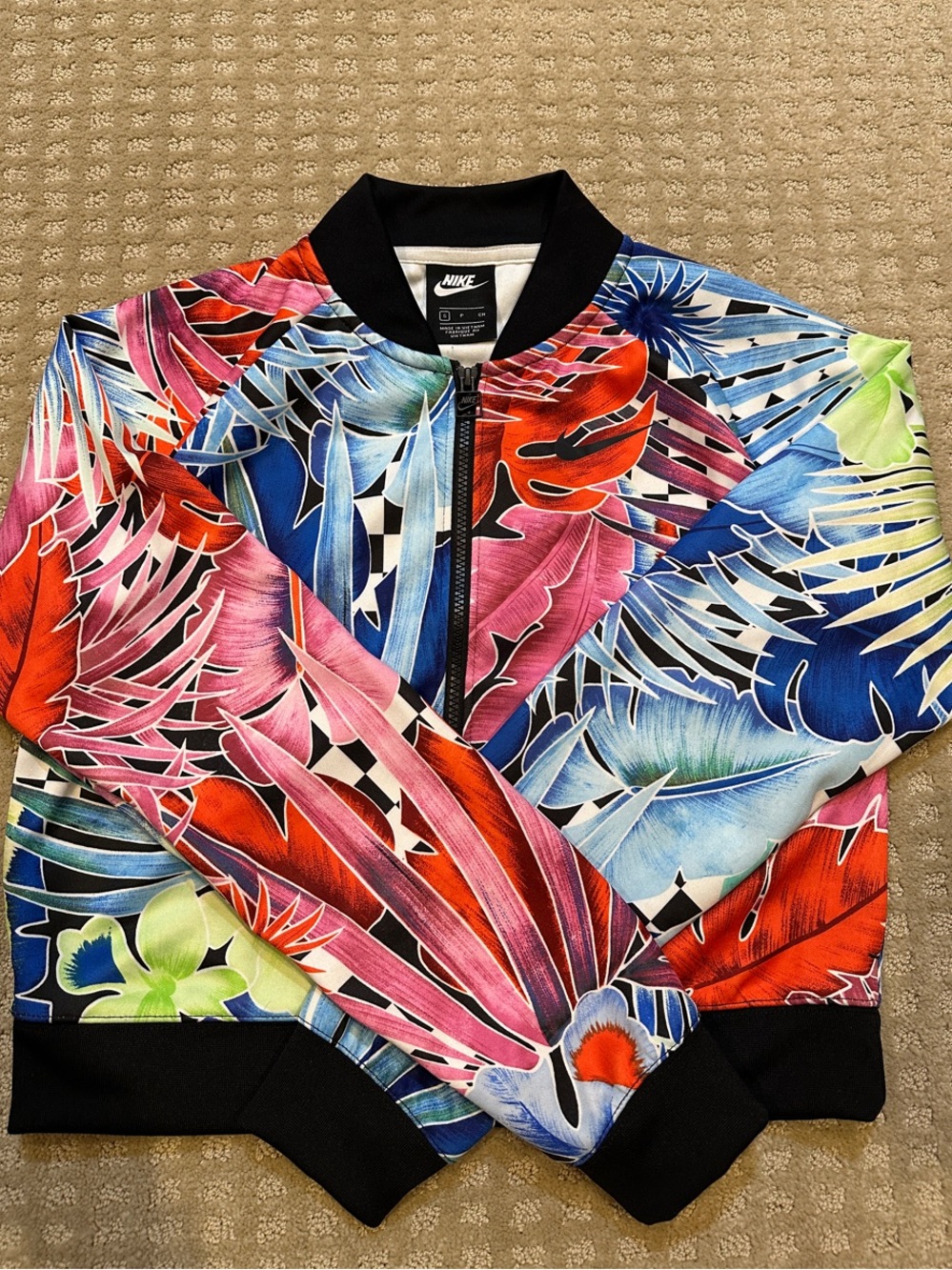 Nike Multicolor Tropical Leaf Bomber Jacket